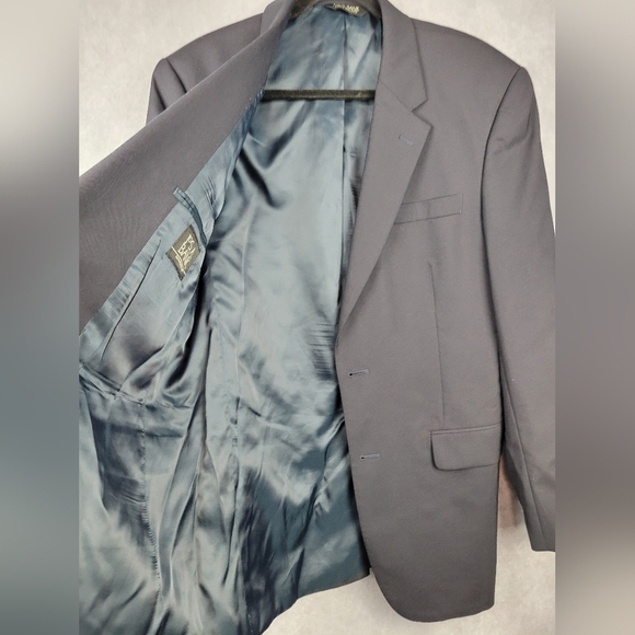 Jos A Bank Blazer Mens 40L Wool Navy Blue Suit Jacket Sport Coat - Picture 10 of 16